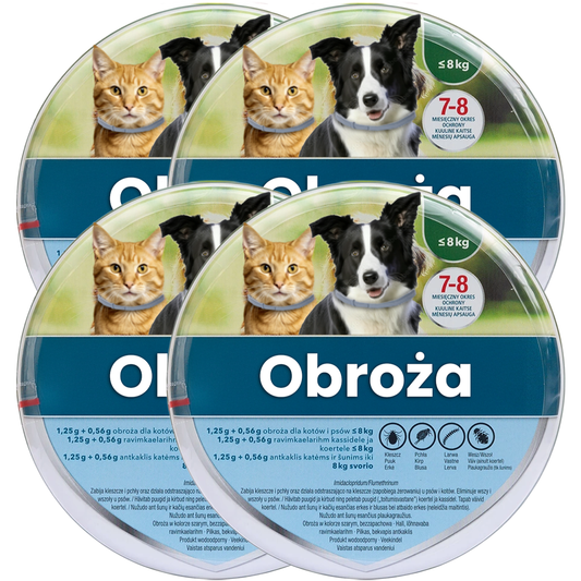 4 obroże przeciw pchłom i kleszczom